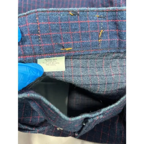 Vintage 1984 Levi's white tag RARE Blue and Red striped Skirt Size 13 - Picture 5 of 8